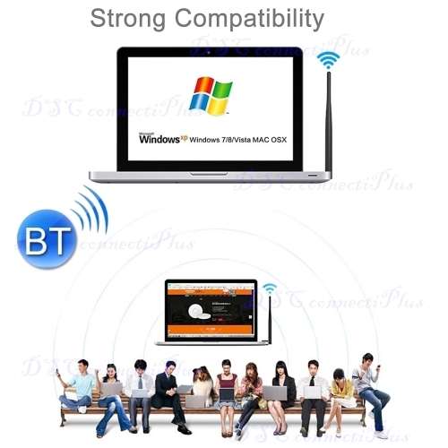 2-in-1 Bluetooth v4.0 + 150Mbps 2.4GHz USB WiFi Wireless Adapter with 2dBi External Antenna (Black)