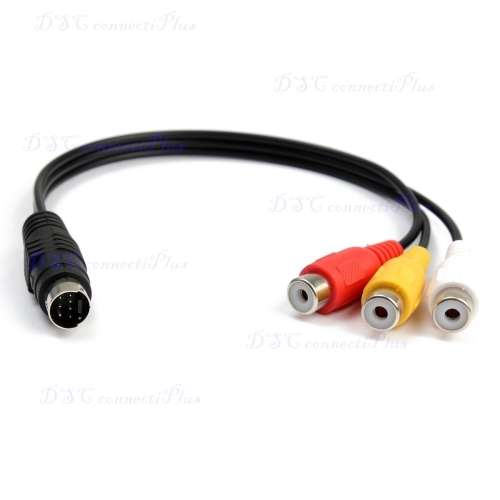3 RCA Female To 7 Pin S-Video Male Converter AV Cable For TV Laptop PC (Black)..!