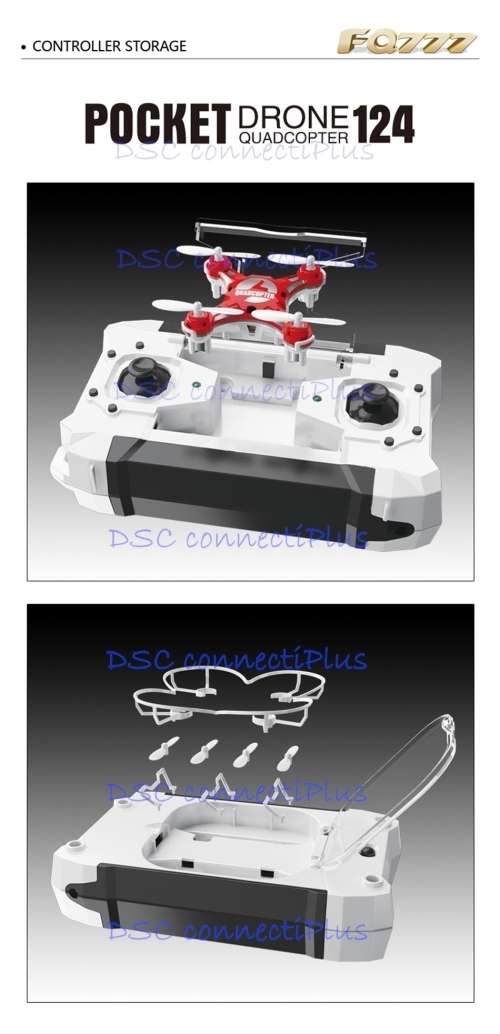 RC Micro Pocket Drone 4CH 6-Axis Gyro Switchable Controller Quadcopter RTF Flying Helicopter (Blue)