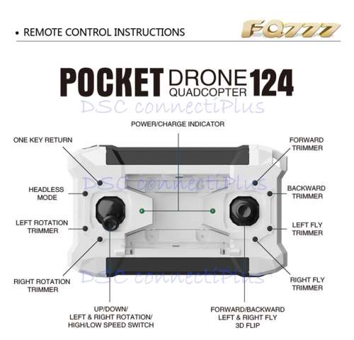 RC Micro Pocket Drone 4CH 6-Axis Gyro Switchable Controller Quadcopter RTF Flying Helicopter (Blue)