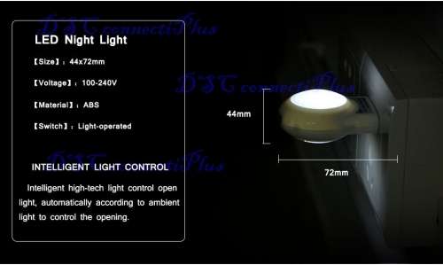 Mini LED 0.7W Auto Sensor Lighting Smart Baby Bedroom Mood Night Lamp Light (White)