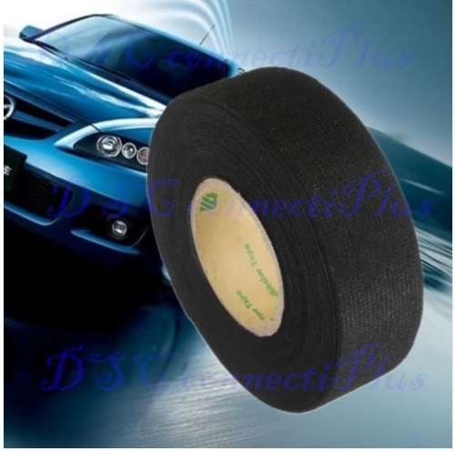 High Quality 25mmx10m Tesa Coroplast Adhesive Cloth Tape for Car Cable Harness Wiring Loom (Black)!!