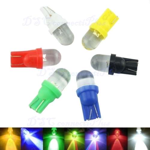 T10 LED Car Auto Wedge Light Side Dashboard Number Plate Lamp Bulb 12V RGB Colour Changing (Black)