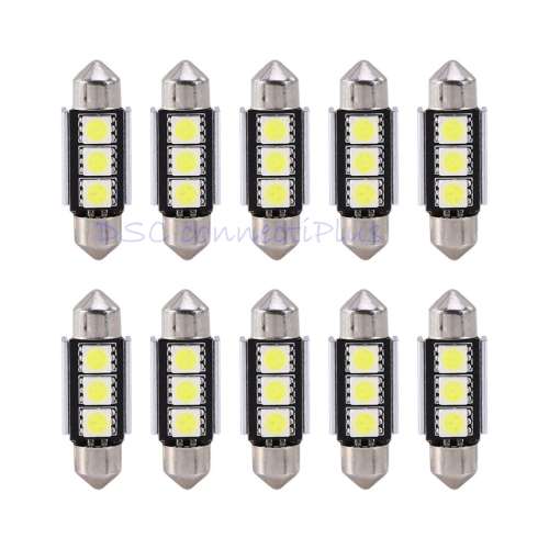 2 Pcs/set Bright Car Auto 36mm CANBUS Error Free 3 LED 5050 SMD 6418 C5W License Plate Dome Lights !
