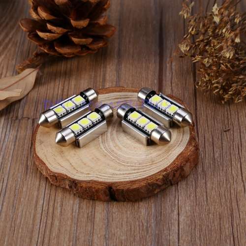2 Pcs/set Bright Car Auto 36mm CANBUS Error Free 3 LED 5050 SMD 6418 C5W License Plate Dome Lights !