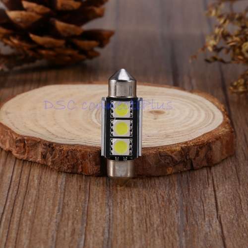 2 Pcs/set Bright Car Auto 36mm CANBUS Error Free 3 LED 5050 SMD 6418 C5W License Plate Dome Lights !