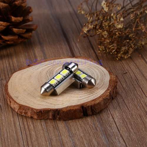 2 Pcs/set Bright Car Auto 36mm CANBUS Error Free 3 LED 5050 SMD 6418 C5W License Plate Dome Lights !