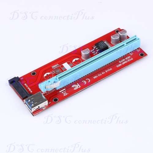 PCI Express w/ USB3.0 Port & SATA 15pin Power Supply Connector Riser Card 1x to 16x 30cm