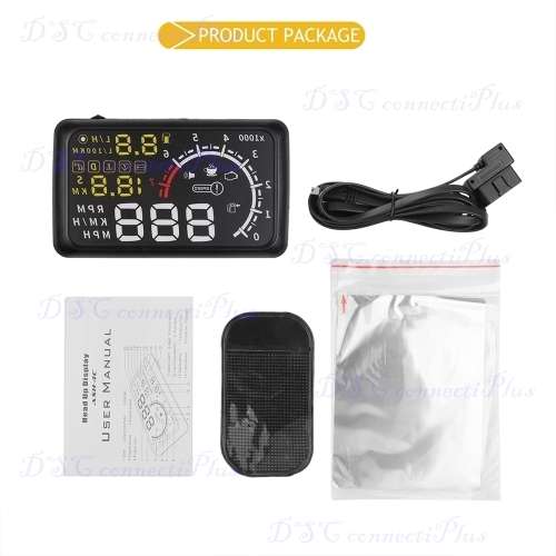 5.5` OBDII Car HUD OBD2 Port Digital Head Up Display Windshield Speed Projector Warning System Alarm
