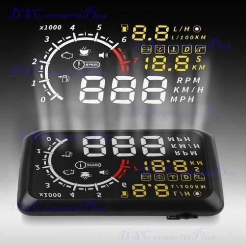 5.5` OBDII Car HUD OBD2 Port Digital Head Up Display Windshield Speed Projector Warning System Alarm