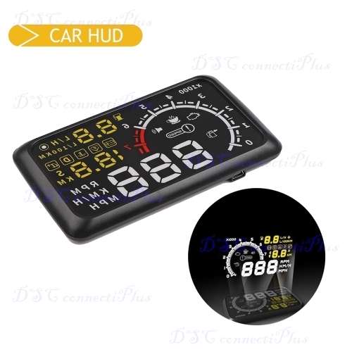 5.5` OBDII Car HUD OBD2 Port Digital Head Up Display Windshield Speed Projector Warning System Alarm