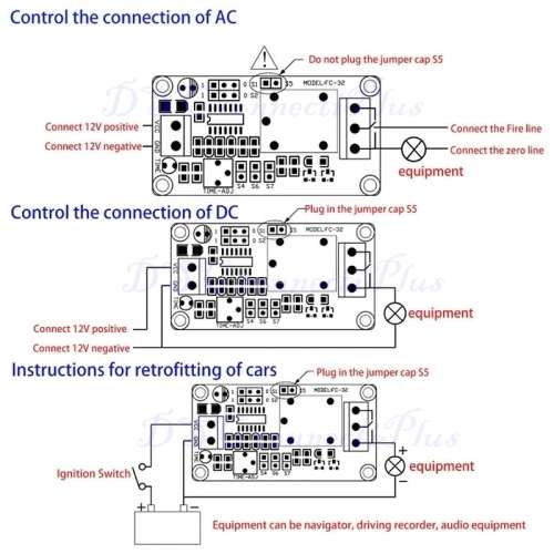 DC 12V DC Delay Relay Delay Turn on / Delay Turn off Switch Module with Timer (Blue/Green)..!