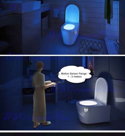 Sensor Toilet Light LED Lamp Human Motion Activated PIR 8 Colours Automatic RGB Night lighting !!!