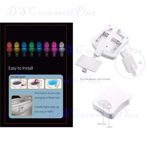 Sensor Toilet Light LED Lamp Human Motion Activated PIR 8 Colours Automatic RGB Night lighting !!!