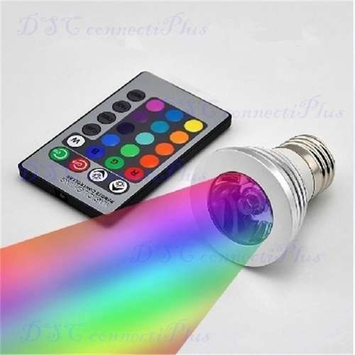 E27 AC85-265V RGB LED Bulb 3W 16 Color Changeable Lamp Spotlight Downlight + IR Remote Control..!