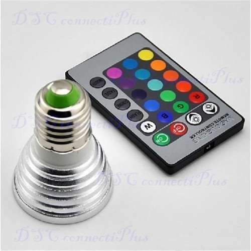 E27 AC85-265V RGB LED Bulb 3W 16 Color Changeable Lamp Spotlight Downlight + IR Remote Control..!