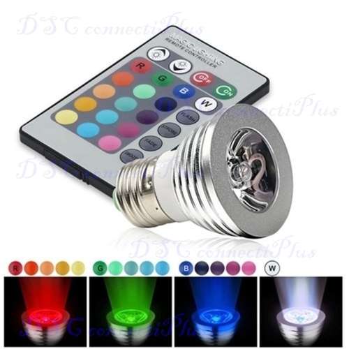 E27 AC85-265V RGB LED Bulb 3W 16 Color Changeable Lamp Spotlight Downlight + IR Remote Control..!