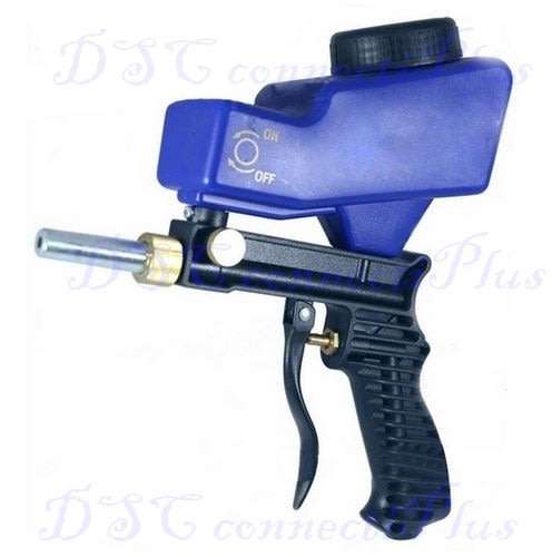 Portable Gravity Feed Pneumatic Sandblasting Gun Rust Blasting Tool (Blue)..!