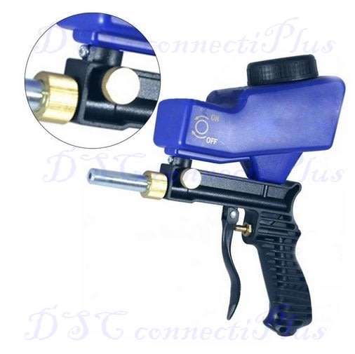Portable Gravity Feed Pneumatic Sandblasting Gun Rust Blasting Tool (Blue)..!