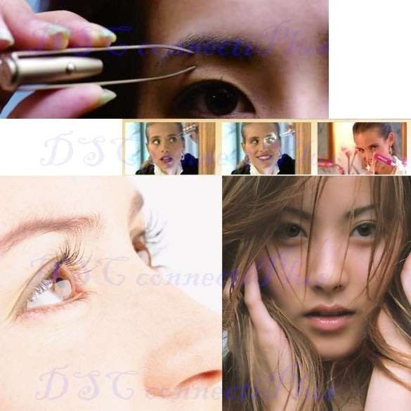 Eyelash Eyebrow Eye Hair Remover Stainless Steel LED Tweezer Beauty Tool w/ 3 Batteries (Silver)..!