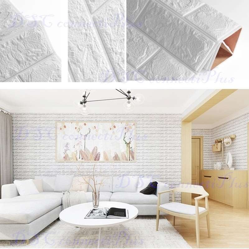 Waterproof Foam 3D Brick Stickers Living Room Bedroom DIY Adhesive Wallpaper Art Home Wall Decal..!