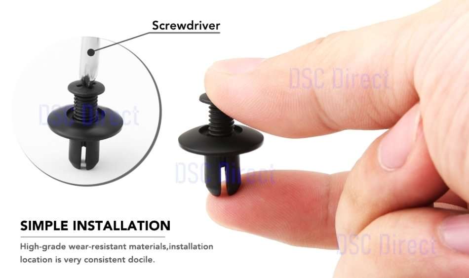 Push Type Car Auto Retainer Clip (Black)..!