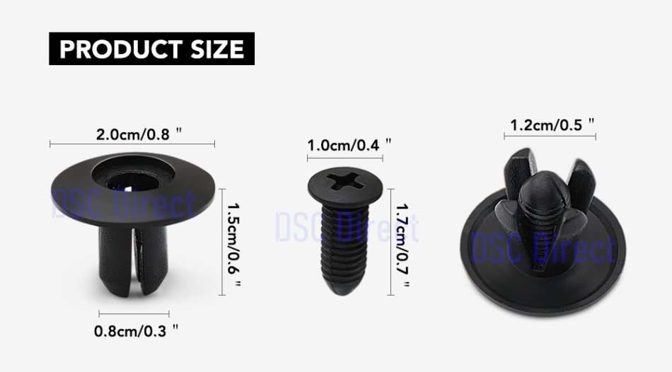 Push Type Car Auto Retainer Clip (Black)..!