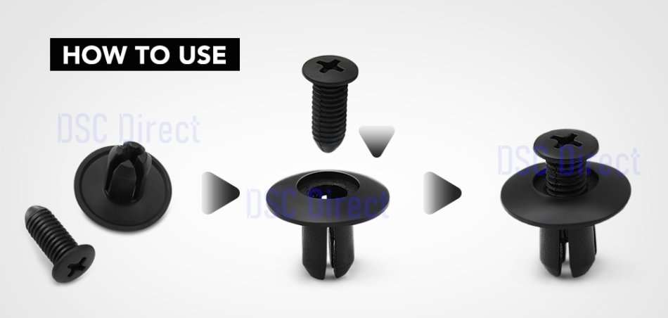 Push Type Car Auto Retainer Clip (Black)..!