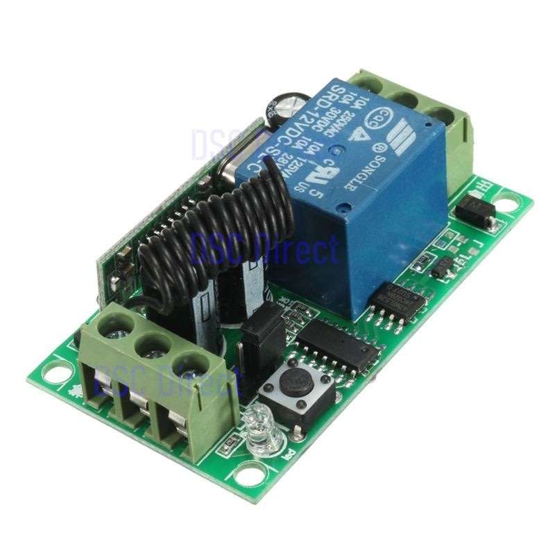 DC 12V 10A 1CH Wireless RF Remote Control Relay Switch Transmitter + Receiver High Quality (Black)!!