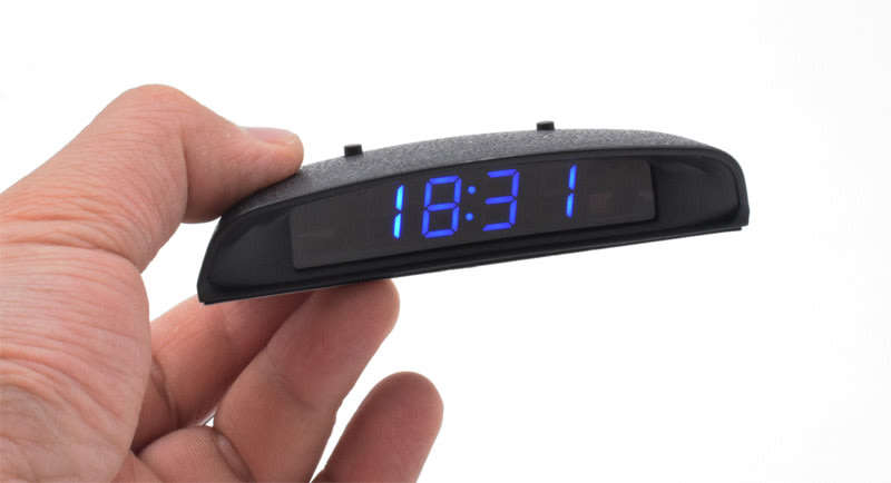 Interior 3 In 1 Car Clock Thermometer Voltage Monitor - Seven Kinds of Display Modes, Blue Display!!