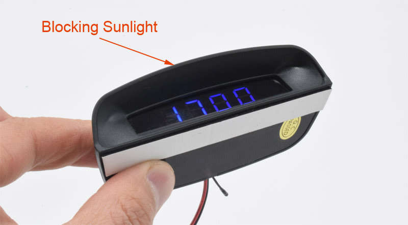 Interior 3 In 1 Car Clock Thermometer Voltage Monitor - Seven Kinds of Display Modes, Blue Display!!