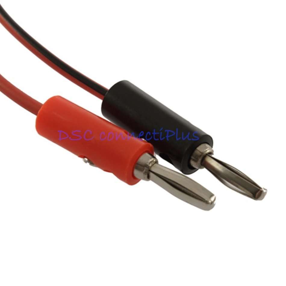 Alligator Test Lead Clip to Banana Plug Cable for Multimeters & Electronic Equipment (Black+Red)..!