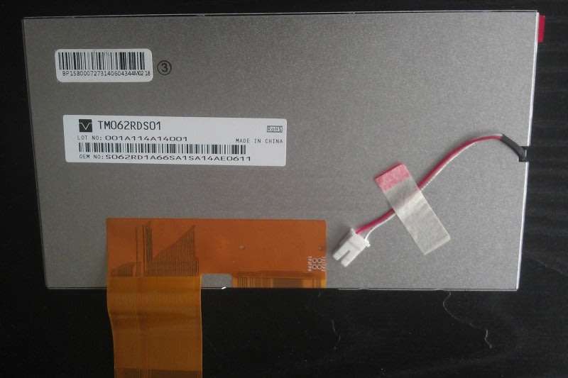 6.2 Inch 60P TFT LCD Display Screen TM062RDS01 WVGA 800(RGB)*480 (Black/Silver)..!