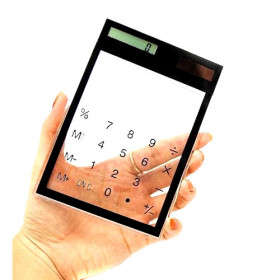 Transparent Touch Pad Solar Power Desktop Calculator..!
