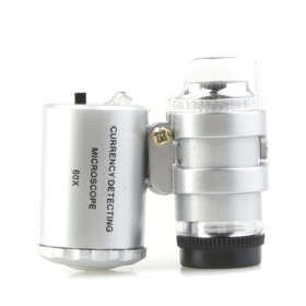 Mini Super 60X Microscope Loupe LED Magnifier + Currency Detecting..!