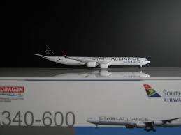 DRAGON 1:400 SOUTH AFRICAN AIRWAYS STAR ALLIANCE A340-600 55969