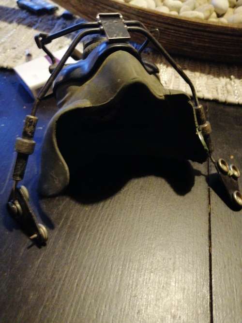 RAF oxygen mask Type A-13a 1945 to 1950 with a navigating knee pad