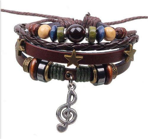 **GORGEOUS AND HOT!!***BEAUTIFUL LEATHER INFINITY CHARM BRACELET!