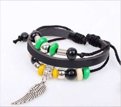 **GORGEOUS AND HOT!!***BEAUTIFUL LEATHER INFINITY CHARM BRACELET!