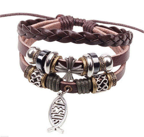 **GORGEOUS AND HOT!!***BEAUTIFUL LEATHER INFINITY CHARM BRACELET!