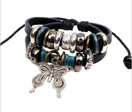 **GORGEOUS AND HOT!!***BEAUTIFUL LEATHER INFINITY CHARM BRACELET!