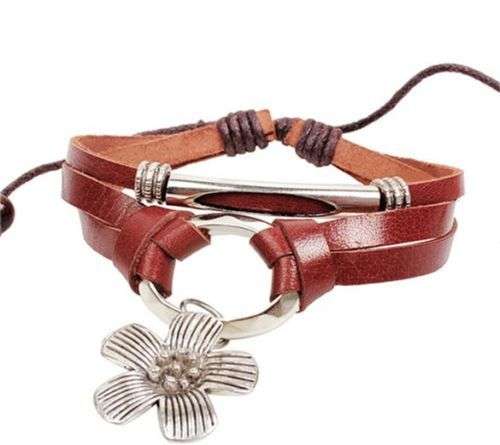 **GORGEOUS AND HOT!!***BEAUTIFUL LEATHER INFINITY CHARM BRACELET!