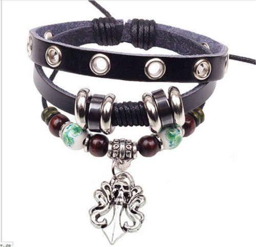 **GORGEOUS AND HOT!!***BEAUTIFUL LEATHER INFINITY CHARM BRACELET!