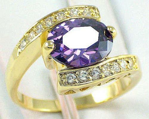 ***WOAW!!!***STUNNING AMETHYST YELLOW GOLD DRESS RING!!!