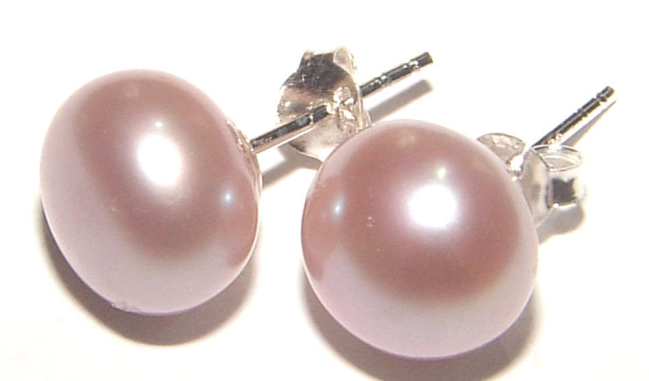 GORGEOUS FRESHWATER PEARL STUD EARRINGS SET IN SOLID .925 STERLING SILVER!