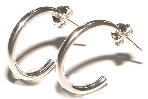 GORGEOUS FINE HOOP EARRINGS SET IN SOLID .925 STERLING SILVER!