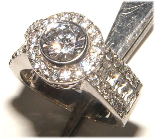 PURE PERFECTION! SOLID .925 STERLING SILVER RING WITH CREATED DIAMONDS!