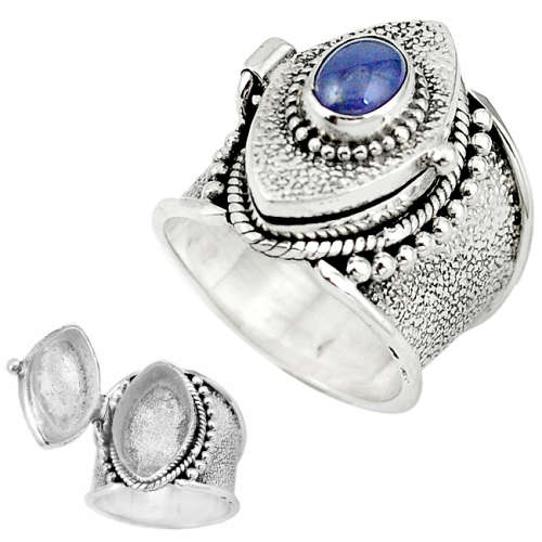 POISON BOX RING -  NATURAL TANZANITE IN SOLID STERLING SILVER!!!