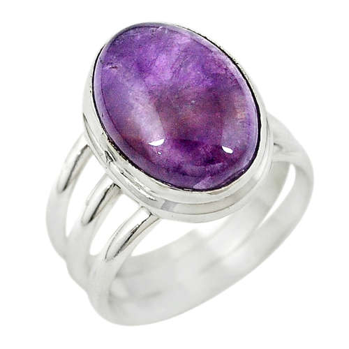 SPARKLING NATURAL PURPLE CHEVRON AMETHYST IN SOLID STERLING SILVER RING!!!