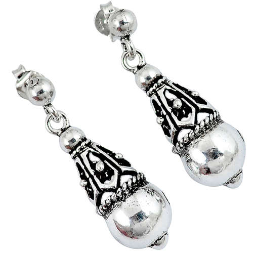 BEAUTIFUL SOLID STERLING SILVER INDONESIAN BALI STYLE DANGLING EARRINGS!!!